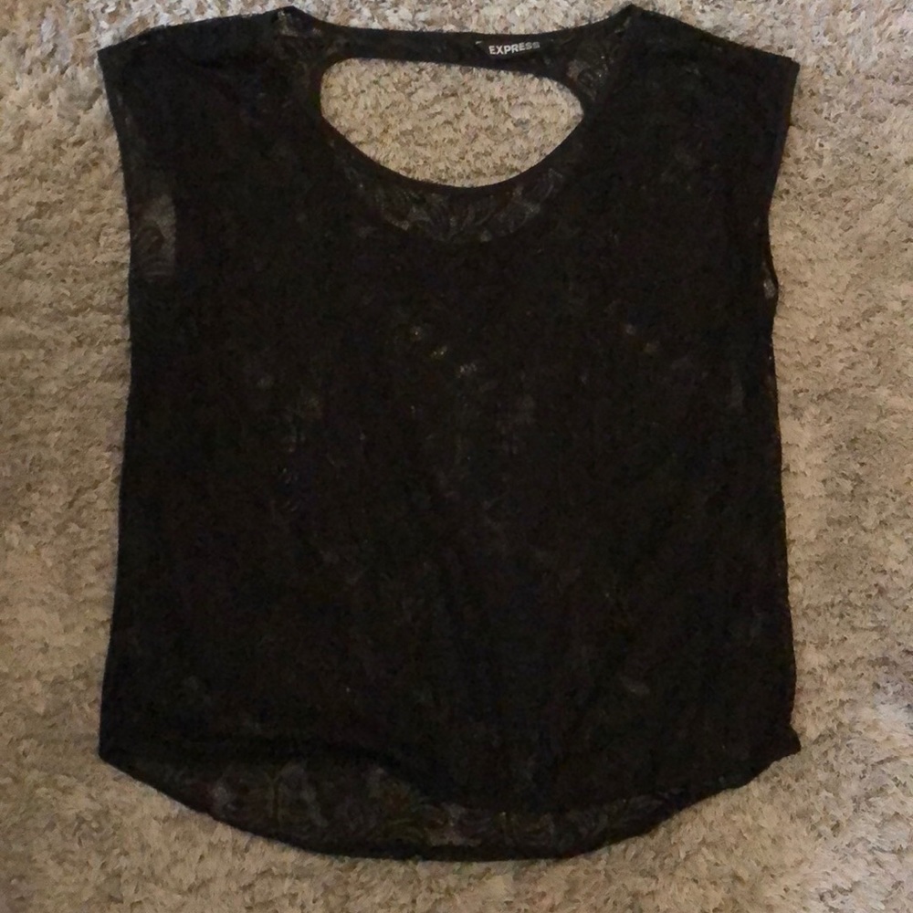 Express, Black floral pattern blouse